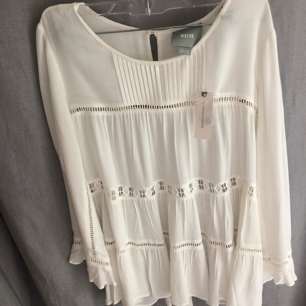 Maeve by Anthropologie white blouse size M